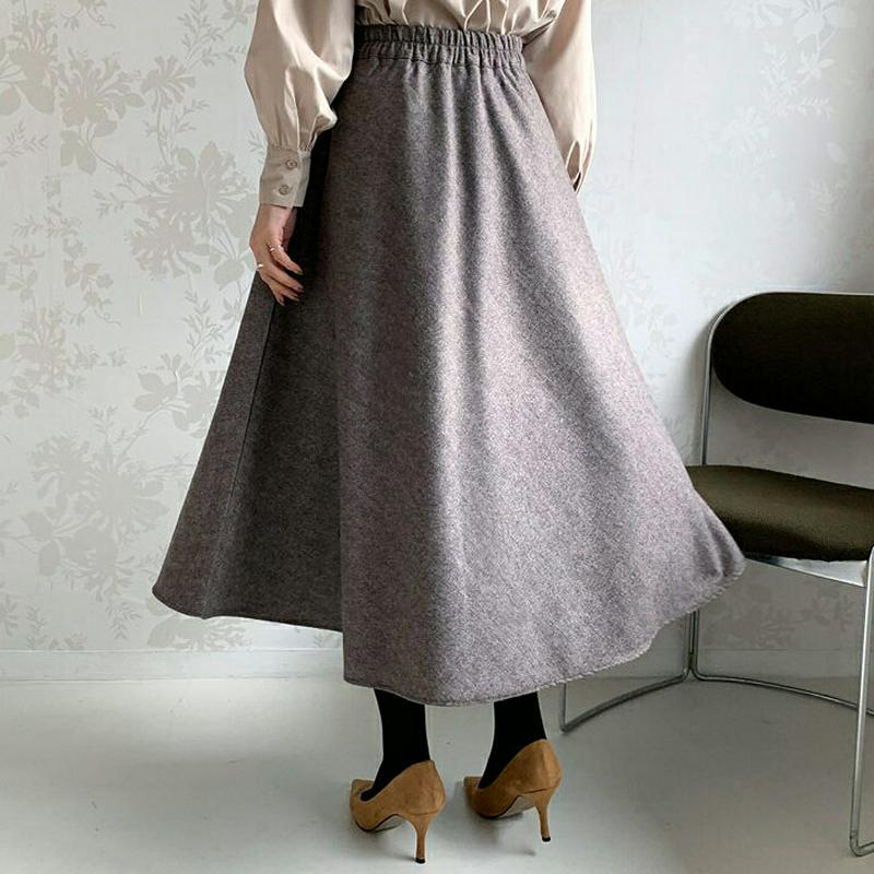 【只今10%OFF】ヘリンボーンフレアスカート・全2色・b65540 レディース 【sk】【スカート ロング ロングスカート フレア フレアスカート ヘリンボーン 大人 シック 秋 冬 韓国 ファッション】【ハイホリHIHOLLI】