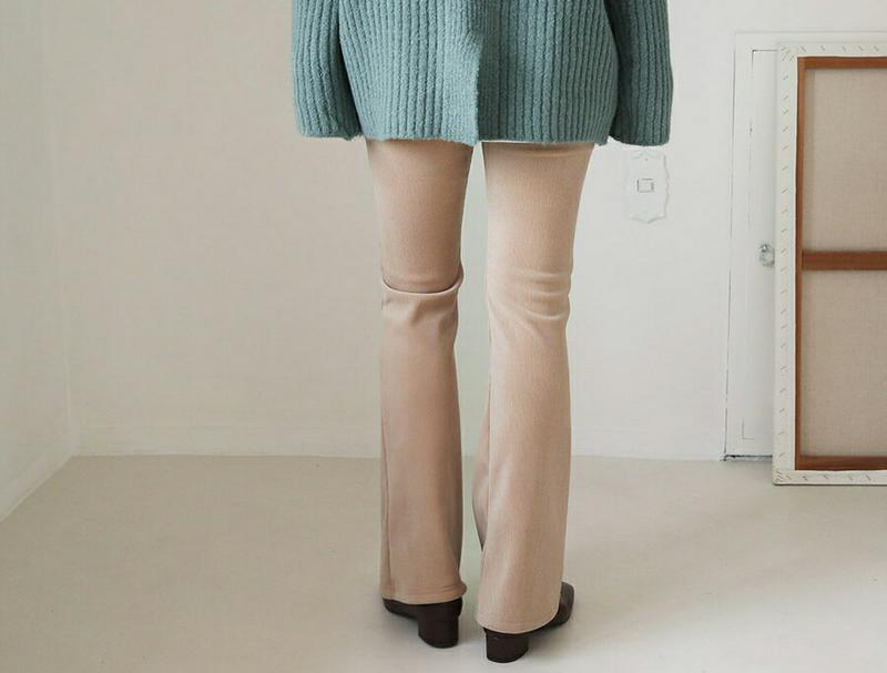 裏起毛リブブーツカットパンツ・全3色・t65534 レディース 【pt】【パンツ ズボン ロングパンツ ボトムス ブーツカット リブ リブパンツ 単色 無地 シンプル カジュアル ウエストゴム ラフ 裏起毛 冬 韓国 ファッション】【ハイホリHIHOLLI】