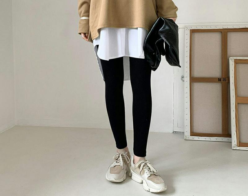 【只今10%OFF】スリムレギンス・全3色・t65547 レディース 【pt】【レギンス スリム パンツ ハイウエスト フィット ズボン カジュアル 単色 無地 シンプル ベーシック 秋 冬 韓国 ファッション】【ハイホリHIHOLLI】