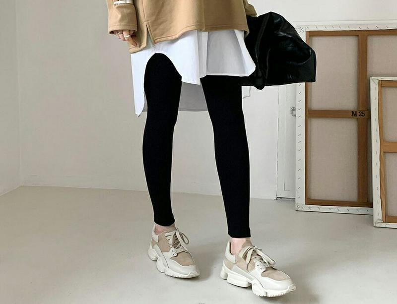 【只今10%OFF】スリムレギンス・全3色・t65547 レディース 【pt】【レギンス スリム パンツ ハイウエスト フィット ズボン カジュアル 単色 無地 シンプル ベーシック 秋 冬 韓国 ファッション】【ハイホリHIHOLLI】