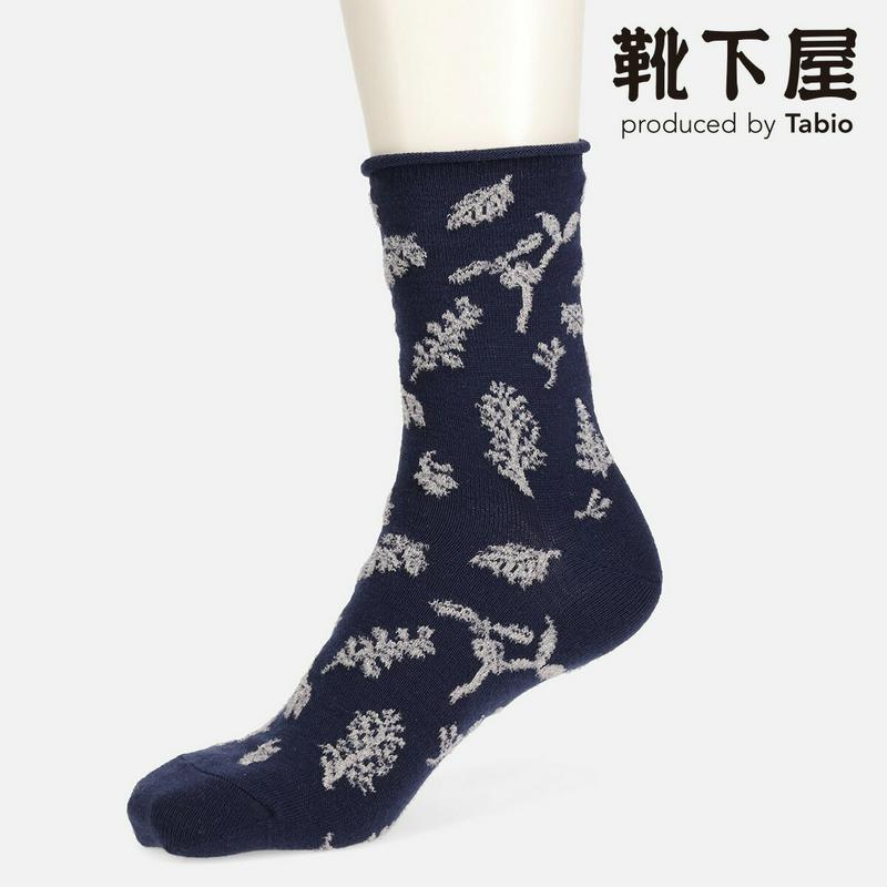 【あす楽】【Tabio】 クリスマスリーフ柄ソックス / 靴下屋 靴下 タビオ くつ下 クルー レディース 日本製