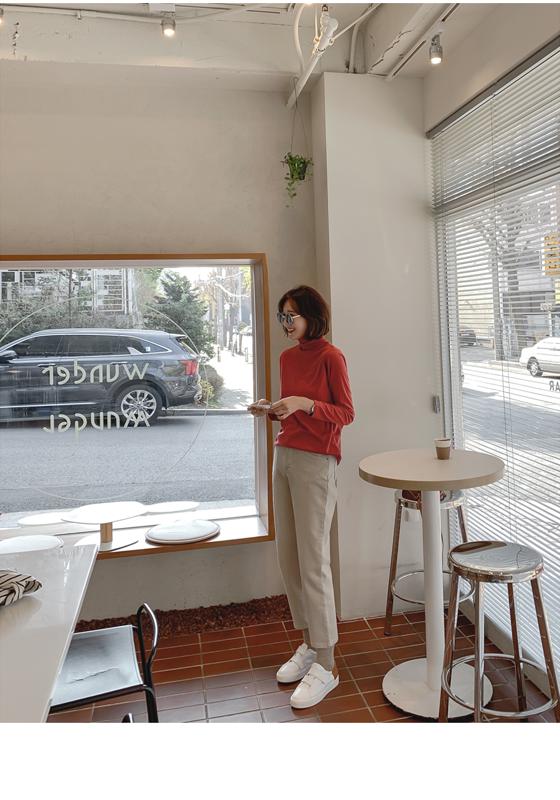 タートルネック裏起毛Tシャツ