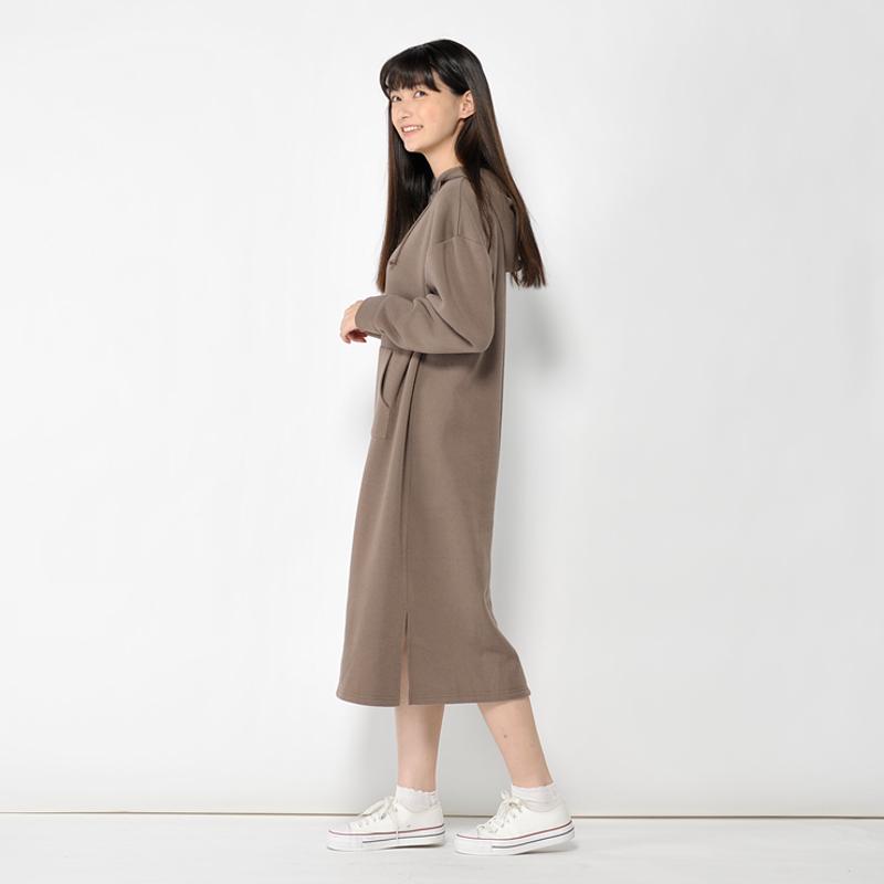 裏起毛パーカワンピース