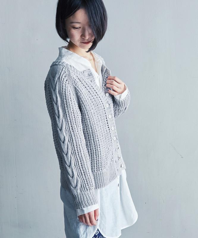 ○透かしリブ2wayクルーネックカーディガン（cardo fabrica）