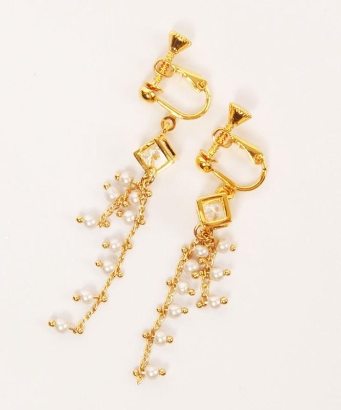 【セットで自分へのご褒美に】K14GF ガラス＆パールネックレス＆イヤリング