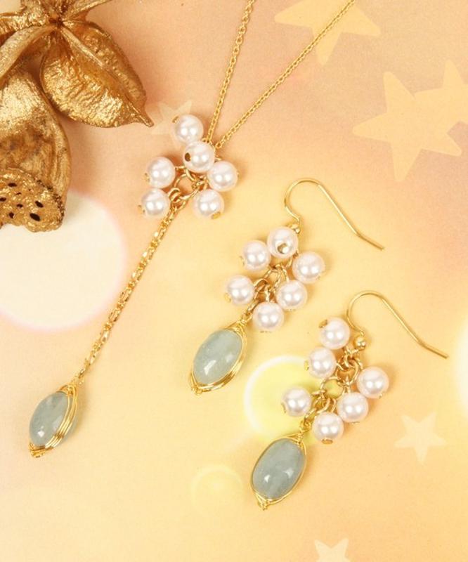 【セットで自分へのご褒美に】K14GF アクアマリンネックレス＆ピアスセット