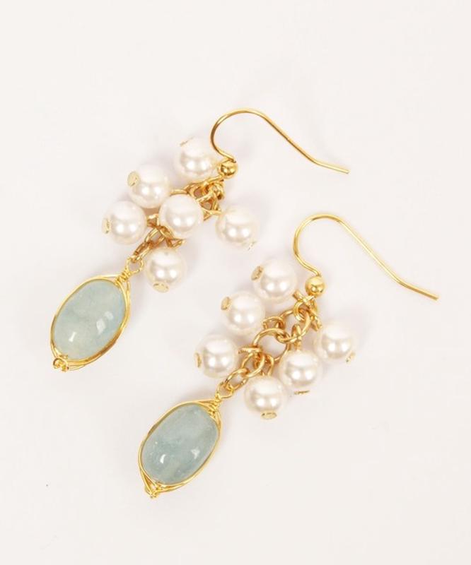 【セットで自分へのご褒美に】K14GF アクアマリンネックレス＆ピアスセット