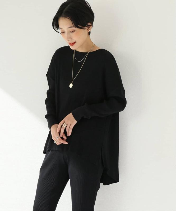 《追加》コットンテレコリブ ボートネックワイドチュニック◆（JOURNAL STANDARD relume）