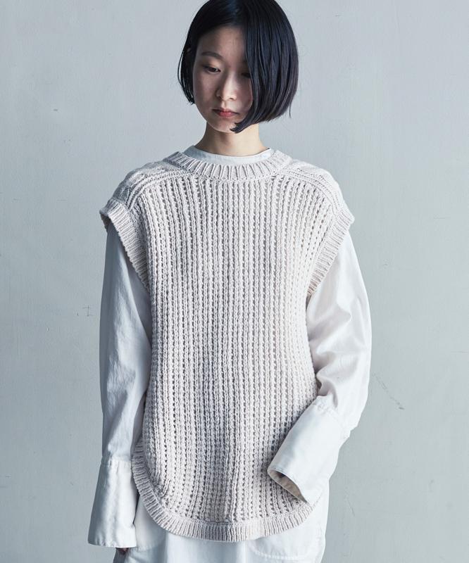 ○透かしリブバックリボンベスト（cardo fabrica）
