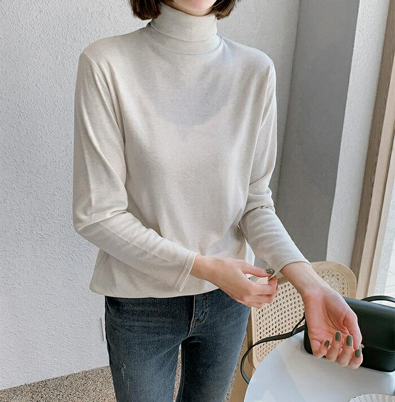【SALE】mayblue(メイブルー)タートルネック裏起毛tシャツ【12/7up_chj】タートルネック　トップス　長袖　ベーシック　シンプル【即納】★
