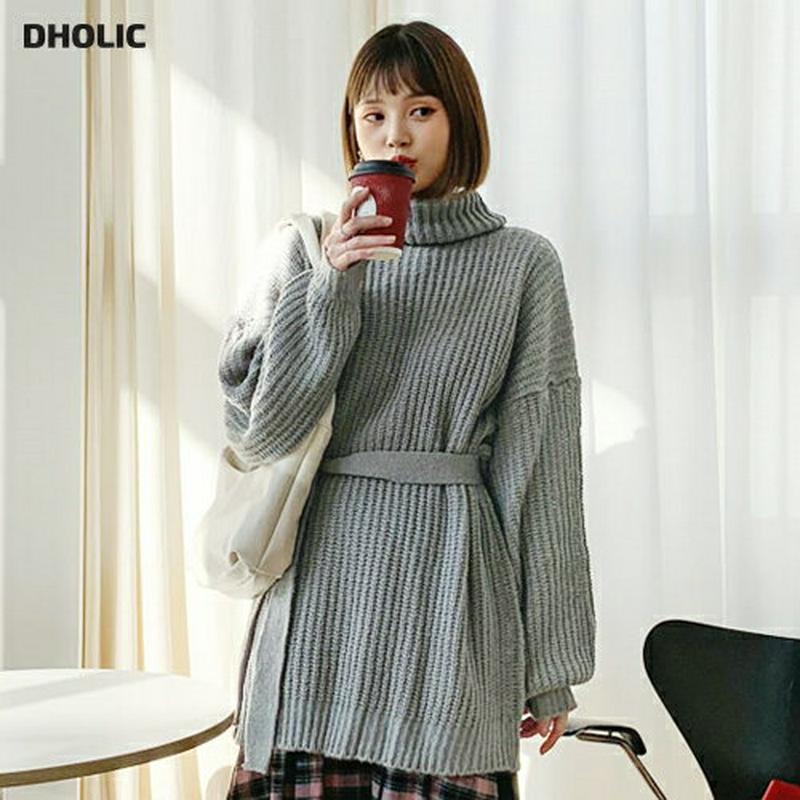 【只今10%OFF】ストラップ付ニットミニワンピース・全4色・t62046 レディース 【ops】【韓国 ファッション ワンピース ミニ ショート Hライン タートルネック ハイネック 長袖 ニット ローゲージ ざっくりニット ざっくり編み ルーズ ゆったり チュニック カジュアル 秋 冬】