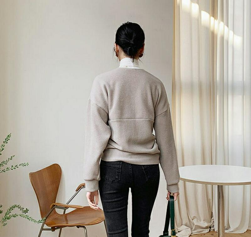 【只今10%OFF】クロスTシャツ・全3色・t62041 レディース 【tops】【韓国 ファッション トップス ニット Vネック カシュクール ラップ ショート クロップド 長袖 無地 ユニーク カジュアル 秋 冬】