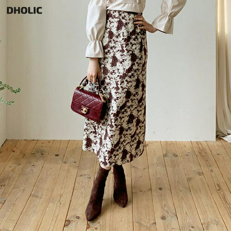 【只今10%OFF】ペイントスカート・全2色・t62060 レディース 【sk】【韓国 ファッション ボトムス　スカート ロング フレア Aライン 柄　パターン プリント エスニック 大人 上品 無地 カジュアル 秋 冬】