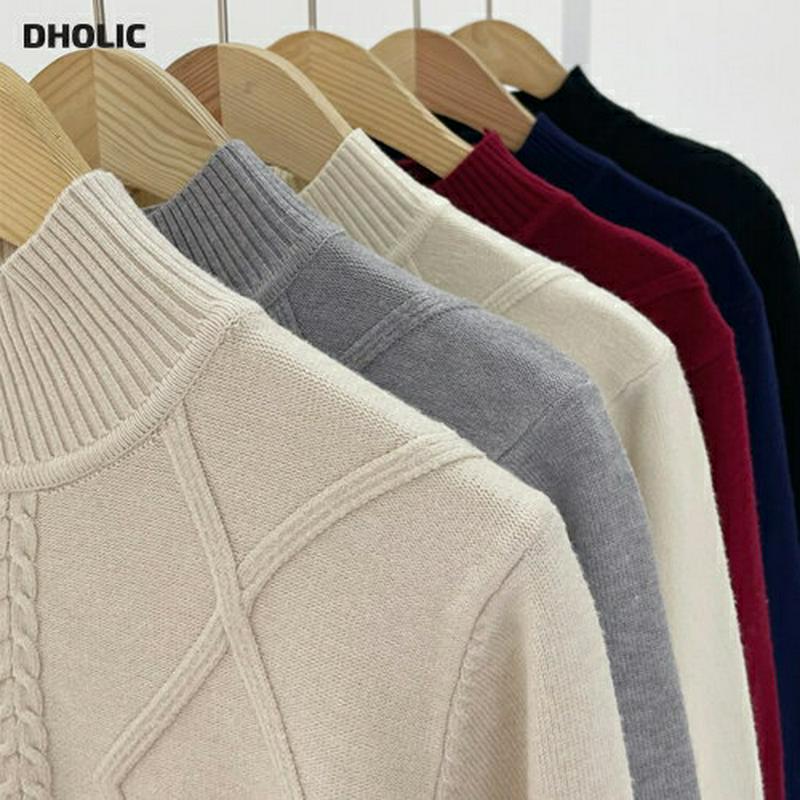 【只今10%OFF】ダイヤツイストニット・全6色・t65617 レディース 【tops】【トップス ニット ニットトップス 長袖 ツイスト ツイストニット 単色 シンプル ダイヤ カジュアル ハイネック 秋 冬 韓国 ファッション】【ハイホリHIHOLLI】