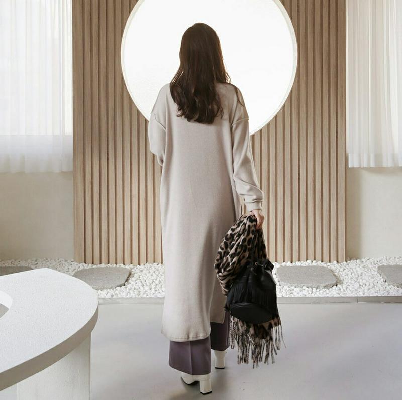 【只今10%OFF】起毛ステッチワンピース・全3色・b65619 レディース 【ops】【ワンピース ロング ロングワンピース 長袖 起毛 柔らかい 単色 無地 シンプル カジュアル ラフ 秋 冬 韓国 ファッション】【ハイホリHIHOLLI】