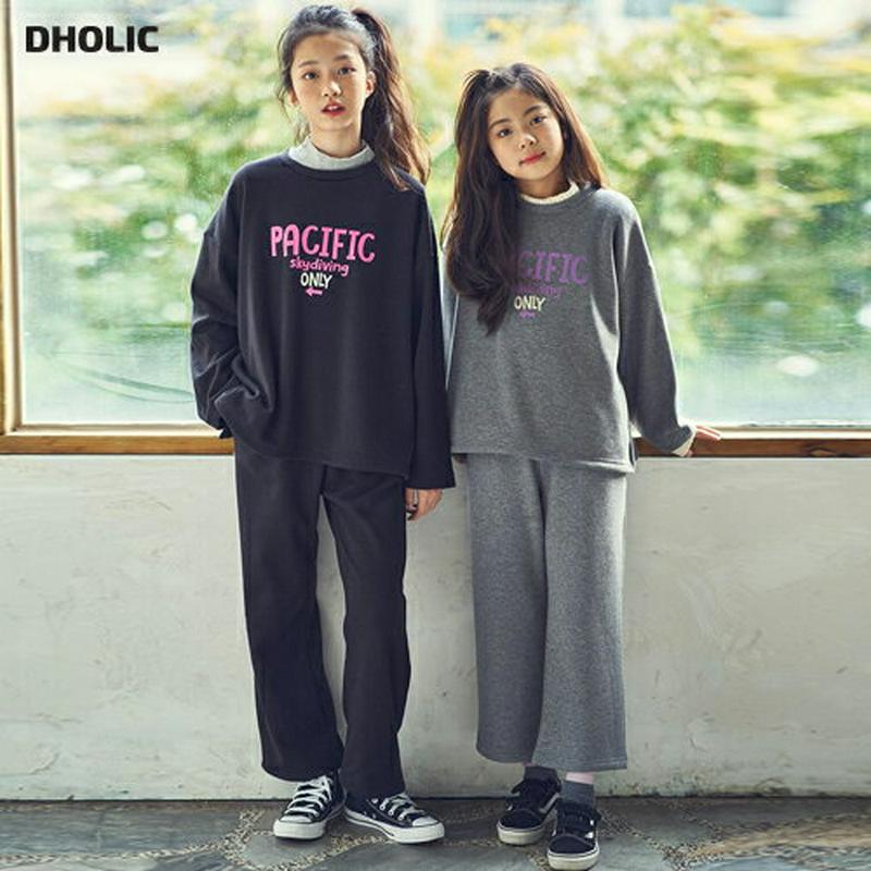 【キッズ30%OFF】ファー裏地起毛ロゴスウェット上下SET・u09697 キッズ【9~17才】【set】【セットアップ setup トップス スウェット トレーナー 長袖 パンツ ズボン 長ズボン 裏起毛 ファー 女の子 男の子 冬 韓国 韓国子供服 子供 こども 子供服 こども服】【KIDS】