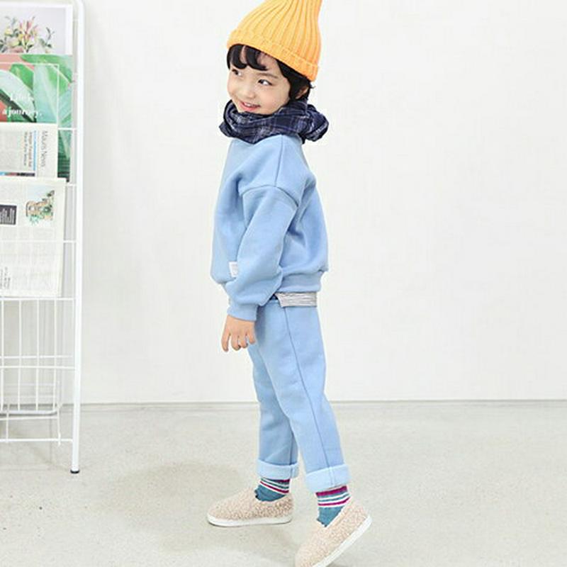 裏起毛スウェット上下SET・p009932 キッズ【3~8才】【set】【セットアップ setup トップス スウェット トレーナー 長袖 パンツ ズボン ロングパンツ 長ズボン 裏起毛 単色 無地 女の子 男の子 冬 韓国 韓国子供服 子供 こども 子供服 こども服】【KIDS】