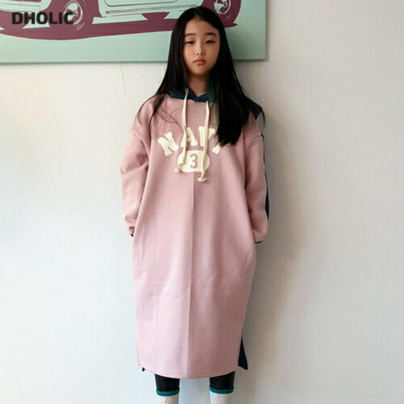 【キッズ30%OFF】裏起毛バック配色フードワンピース(junior)・u09682 キッズ【9~17才】【ops】【ワンピース ミディ丈 ミディワンピース 長袖 フード ロゴ 裏起毛 カジュアル ラフ 女の子 男の子 冬 韓国 韓国子供服 子供 こども 子供服 こども服】【KIDS】