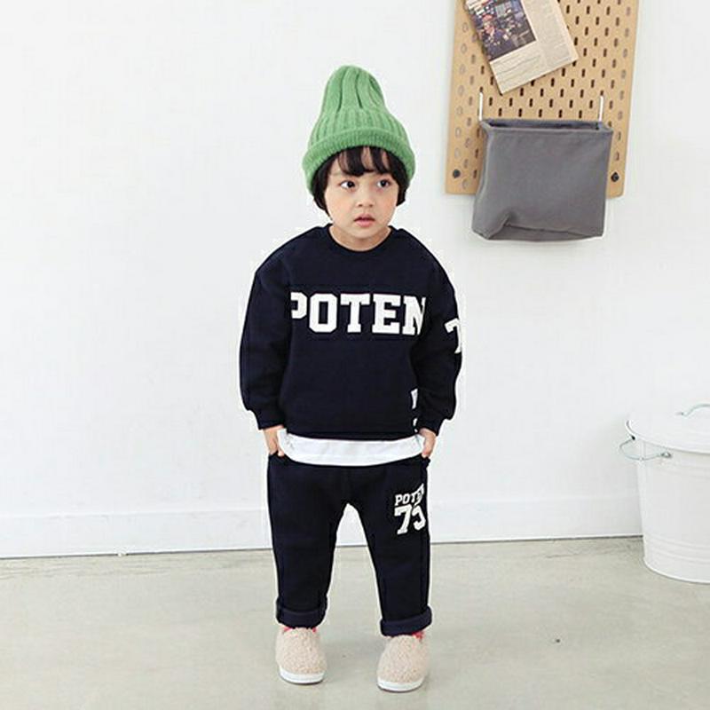 裏起毛POTENロゴスウェット上下SET・p009935 キッズ【3~8才】【set】【セットアップ setup トップス スウェット トレーナー パンツ ズボン ロングパンツ 長ズボン ロゴ 裏起毛 女の子 男の子 冬 韓国 韓国子供服 子供 こども 子供服 こども服】【KIDS】