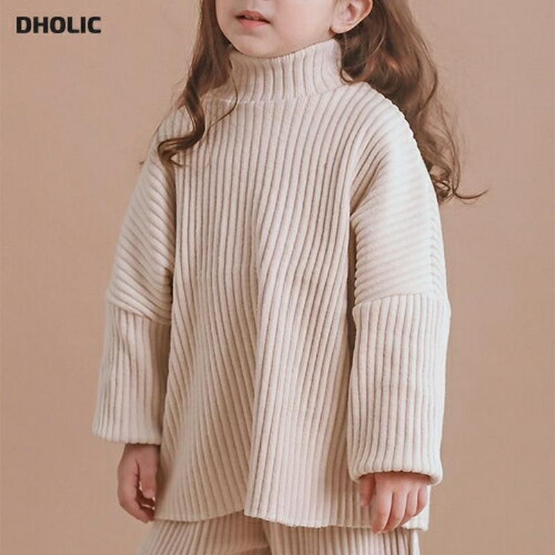 起毛ハイネックリブTシャツ・p010024 キッズ【3~8才】【tops】【トップス Tシャツ 長袖 リブ リブトップス ハイネック 起毛　シンプル カジュアル ラフ 女の子 男の子 秋 冬 韓国 韓国子供服 子供 こども 子供服 こども服】【KIDS】