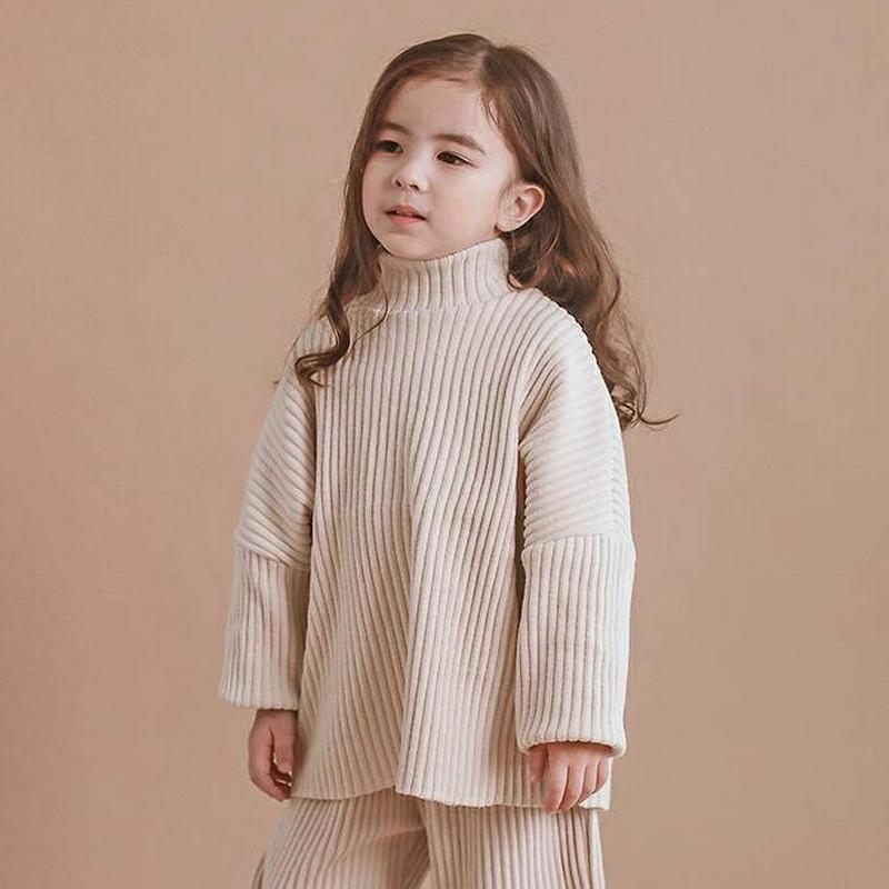 起毛ハイネックリブTシャツ・p010024 キッズ【3~8才】【tops】【トップス Tシャツ 長袖 リブ リブトップス ハイネック 起毛　シンプル カジュアル ラフ 女の子 男の子 秋 冬 韓国 韓国子供服 子供 こども 子供服 こども服】【KIDS】