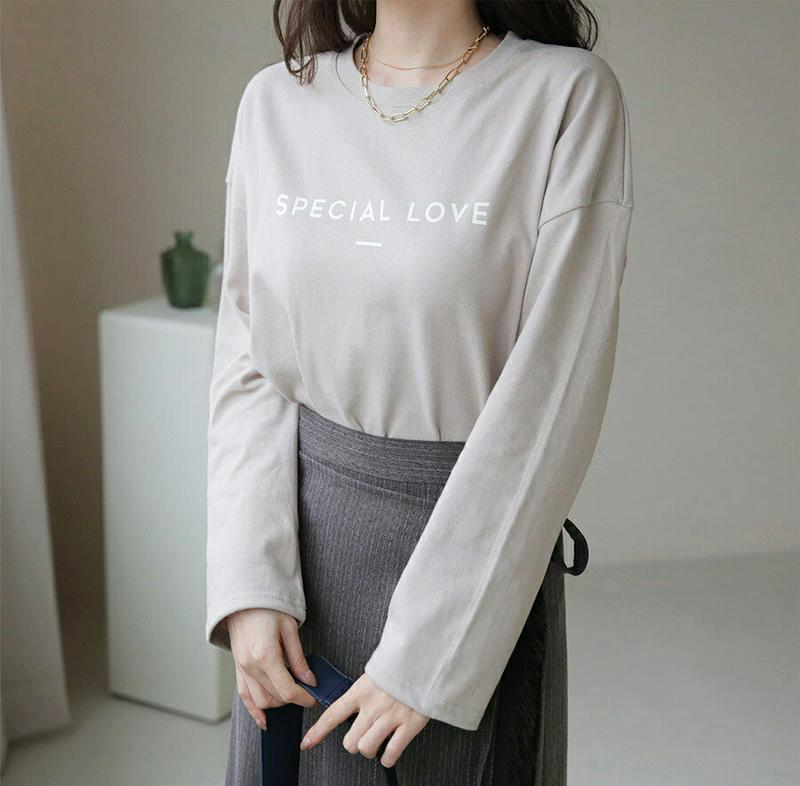 【只今10%OFF】レタリングルーズTシャツ・全3色・t65449 レディース 【tops】【トップス Tシャツ 長袖 ロンT ロゴ ロゴT シンプル カジュアル レタリング ルーズ 春 秋 冬 韓国 ファッション】【ハイホリHIHOLLI】