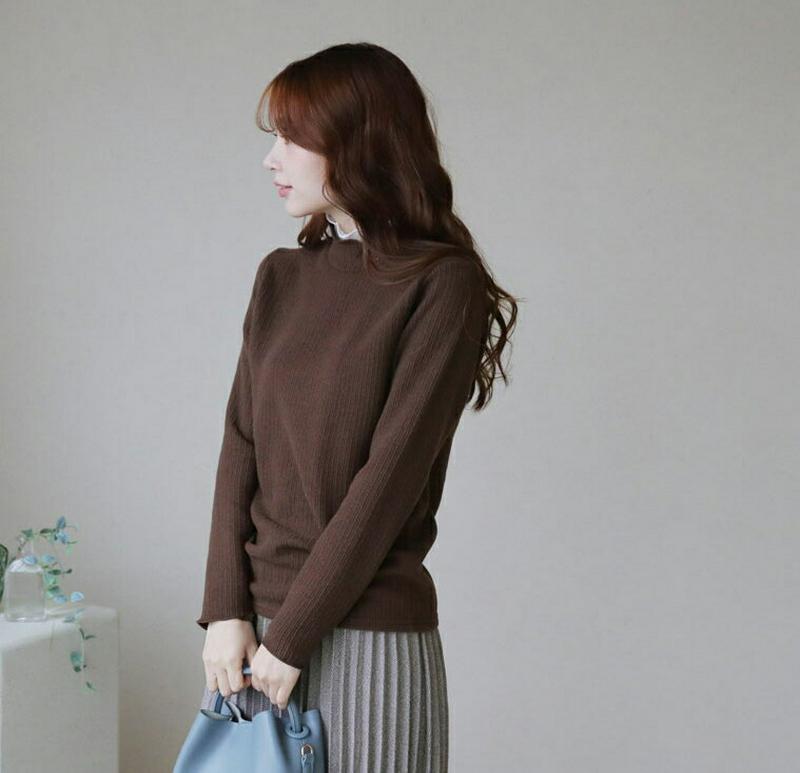 【只今10%OFF】レースハイネックニット・全3色・t65413 レディース 【tops】【トップス ニット ニットトップス 長袖 ハイネック レース 襟コンシャス 上品 フェミニン 単色 無地 シンプル リブ 秋 冬 韓国 ファッション】【ハイホリHIHOLLI】
