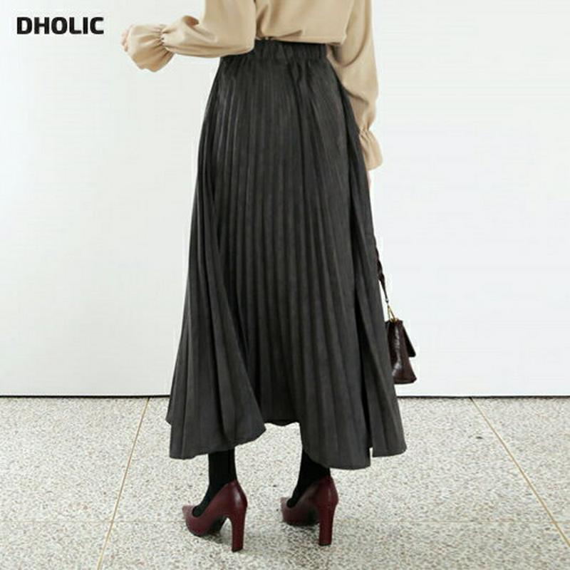 【只今10%OFF】スエード調プリーツスカート・全3色・t61181 レディース 【sk】【スカート ロング ロングスカート プリーツ プリーツスカート スエード 大人 フェミニン 秋 冬 韓国 ファッション】