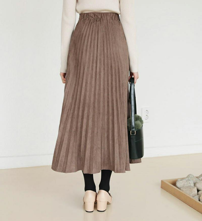 【只今10%OFF】スエード調プリーツスカート・全3色・t61181 レディース 【sk】【スカート ロング ロングスカート プリーツ プリーツスカート スエード 大人 フェミニン 秋 冬 韓国 ファッション】