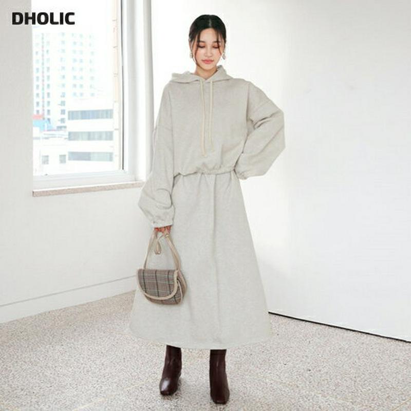 裏起毛フーディ&スカートSET・全4色・b61167 レディース 【ops】【セットアップ setup トップス パーカ フーディ フーディー 長袖 スカート ロングスカート 裏起毛 シンプル 単色 無地 冬 韓国 ファッション】