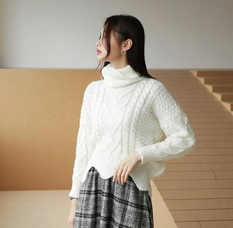 【只今10%OFF】ジグザグへムツイストニット・全3色・t61160 レディース 【tops】【トップス ニット ニットトップス 長袖 ツイスト ツイストニット ジグザグ カジュアル タートルネック タートル アンゴラ ラフ 冬 韓国 ファッション】