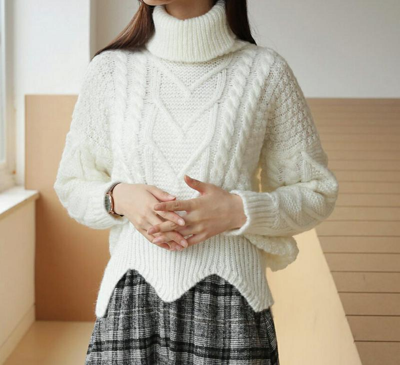 【只今10%OFF】ジグザグへムツイストニット・全3色・t61160 レディース 【tops】【トップス ニット ニットトップス 長袖 ツイスト ツイストニット ジグザグ カジュアル タートルネック タートル アンゴラ ラフ 冬 韓国 ファッション】