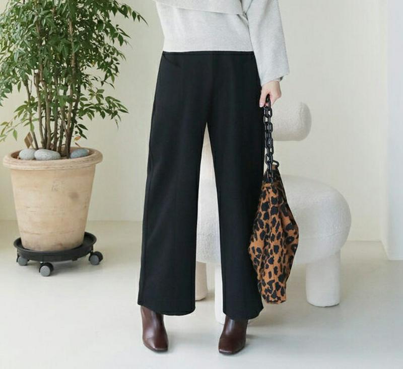【只今10%OFF】ワイドポケットパンツ・全2色・b65459 レディース 【pt】【パンツ ズボン ロングパンツ ワイド ワイドパンツ 単色 無地 シンプル ベーシック 大人 カジュアル ストレート 秋 冬 韓国 ファッション】【ハイホリHIHOLLI】