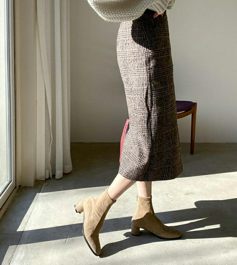 【只今10%OFF】チェックラップスカート・全2色・t61985 レディース 【sk】【韓国 ファッション ボトムス スカート ロング ミモレ丈 Hライン グレンチェック ユニーク レトロ ビンテージ カジュアル 秋 冬】