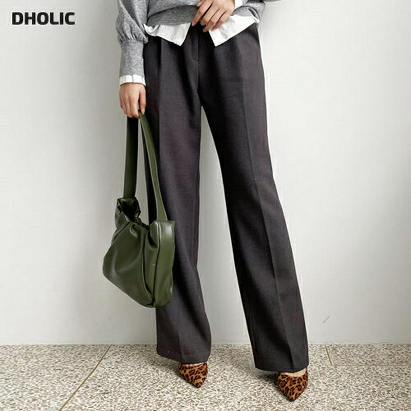 【只今10%OFF】裏起毛ワイドスラックス・全3色・t61186 レディース 【pt】【スラックス パンツ ズボン ロングパンツ ワイドスラックス ワイド 裏起毛 単色 無地 シンプル オフィスカジュアル 裏起毛 冬 韓国 ファッション】