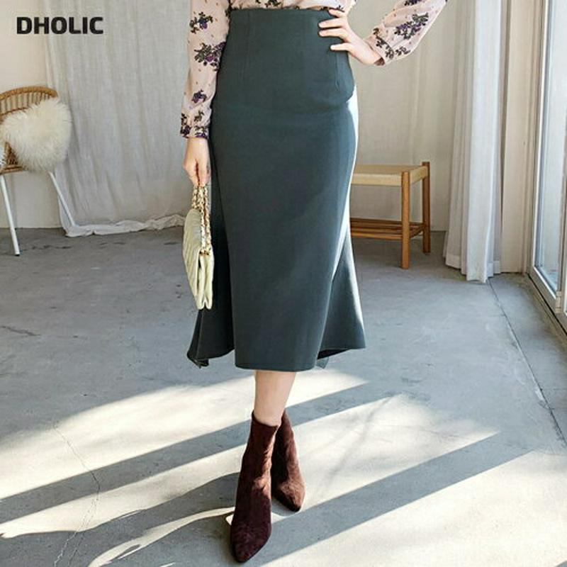 【只今10%OFF】アンバランスマーメイドスカート・全5色・b61984 レディース 【sk】【韓国 ファッション ボトムス スカート ロング ミモレ丈 スリム 細身 タイト 無地 マーメイド 大人 上品 フェミニン カジュアル 秋 冬】