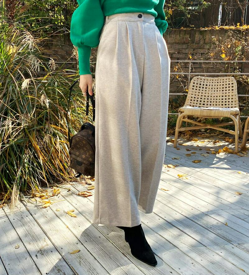 【只今10%OFF】ツータックスラックス・全2色・t61989 レディース 【pt】【韓国 ファッション ボトムス スラックス パンツ ロング フルレングス 10分丈 十分丈 ワイド ストレート ハイウエスト 脚長 細見え 着痩せ 効果 オフィス 職場 仕事 大人 カジュアル 秋 冬】