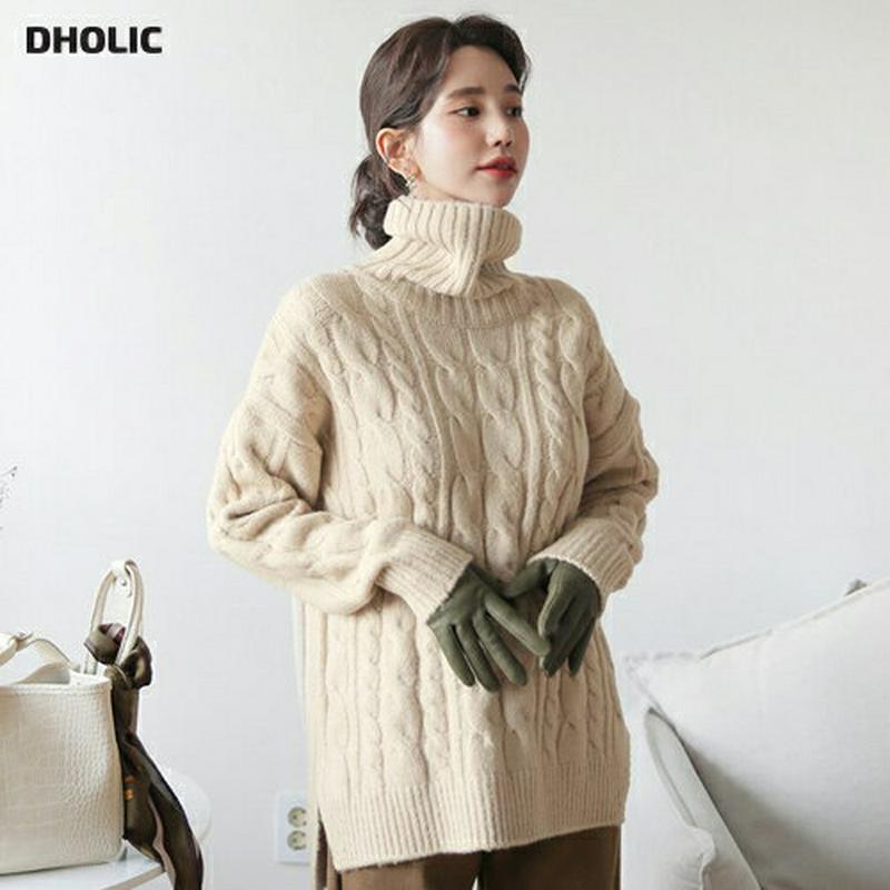 【新作10%OFF】ツイストタートルニット・全4色・t61250 レディース 【tops】【韓国 ファッション トップス ニット ハイネック 長袖 無地 ルーズ ゆったり ケーブルニット ツイストニット ビンテージ カジュアル 秋 冬】