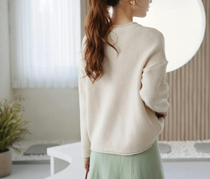 【只今10%OFF】ロールソフトニット・全6色・t65616 レディース 【tops】【トップス ニット ニットトップス 長袖 ソフト ロール 単色 無地 シンプル カジュアル ラフ 秋 冬 韓国 ファッション】【ハイホリHIHOLLI】