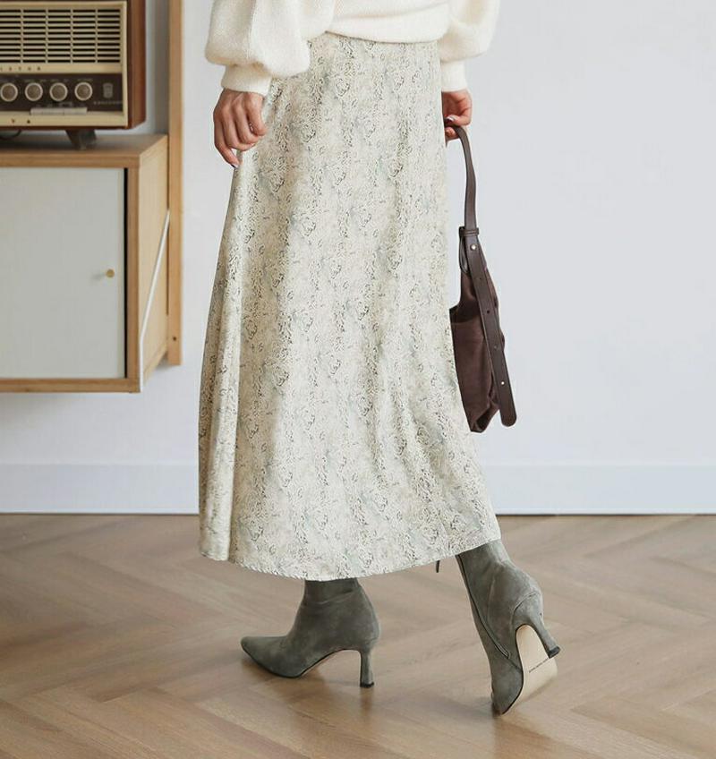 【新作10%OFF】パターンフレアスカート・全2色・t61236 レディース 【sk】【韓国 ファッション ボトムス スカート ロング フレア Aライン パターン 柄 エスニック 揺れ感 揺れる フェミニン 大人 カジュアル 秋 冬】