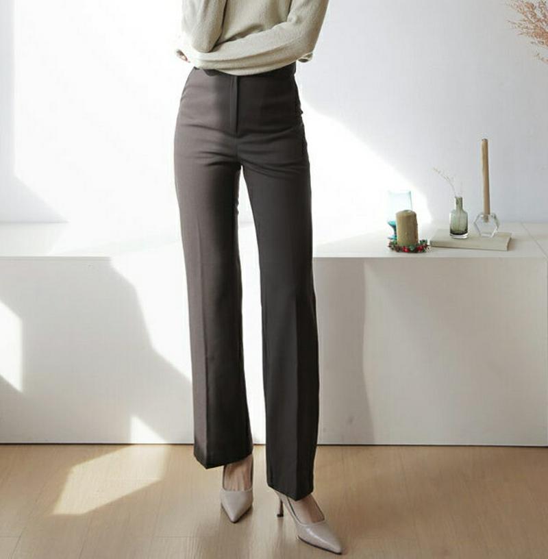 【只今10%OFF】裏起毛ストレートスラックス・全3色・t61249 レディース 【pt】【韓国 ファッション ボトムス スラックス パンツ ロング フルレングス 10分丈 十分丈 ハイウエスト スリム 細身 タイト 無地 オフィス 仕事 職場 通勤 大人 脚長効果 カジュアル 秋 冬】