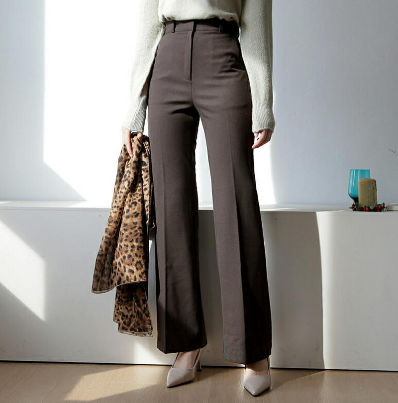 【只今10%OFF】裏起毛ストレートスラックス・全3色・t61249 レディース 【pt】【韓国 ファッション ボトムス スラックス パンツ ロング フルレングス 10分丈 十分丈 ハイウエスト スリム 細身 タイト 無地 オフィス 仕事 職場 通勤 大人 脚長効果 カジュアル 秋 冬】