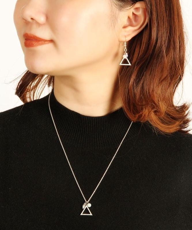 【セットで自分へのご褒美に】シルバー925 三角ガラスピアスセット
