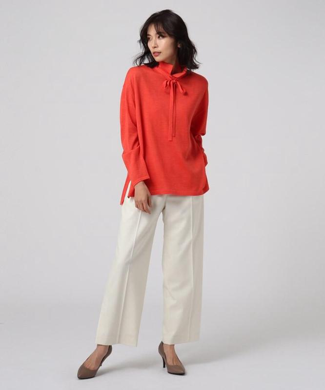 ボウタイニットプルオーバー