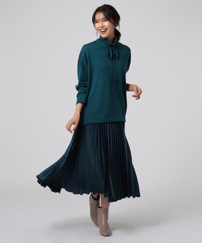 ボウタイニットプルオーバー