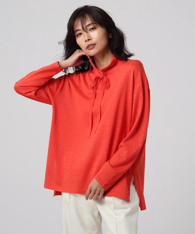 ボウタイニットプルオーバー