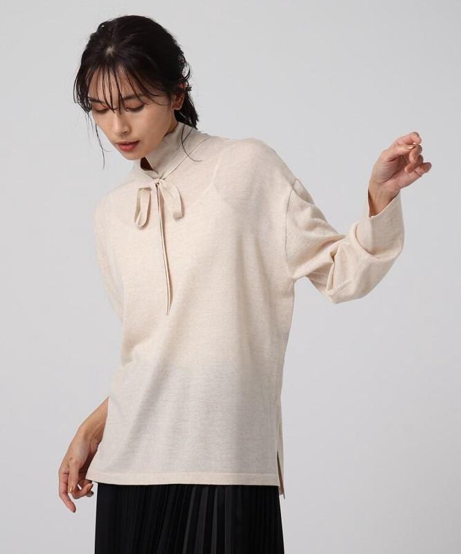 ボウタイニットプルオーバー