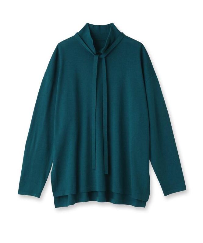 ボウタイニットプルオーバー