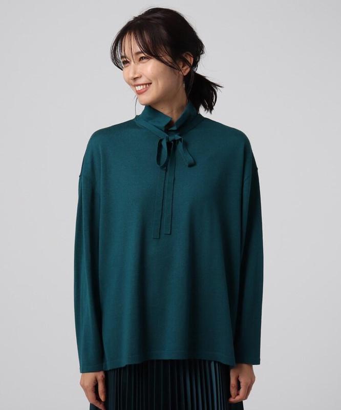 ボウタイニットプルオーバー