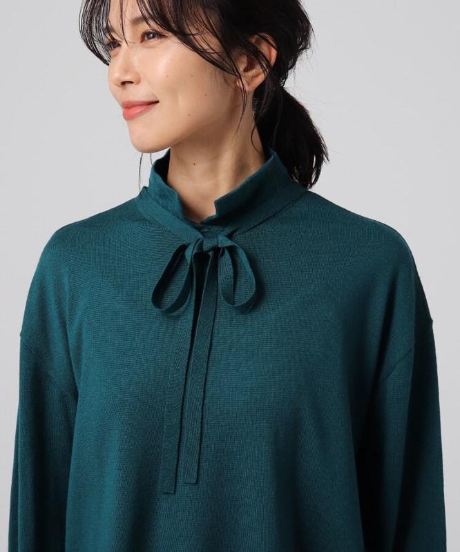 ボウタイニットプルオーバー